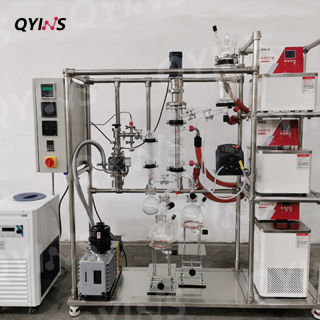 玻璃分子蒸餾設備 0.06、0.1 0.5平方 蠕動泵連續進料 