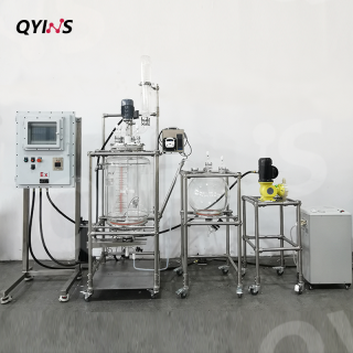 PLC防爆玻璃固相合成釜 固液分離過濾釜 100L