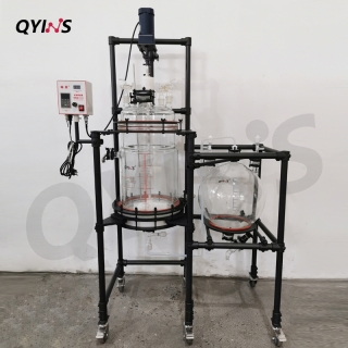 特氟龍框架夾套全包 30L玻璃固液分離過濾釜