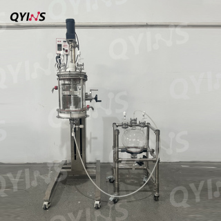 升降翻轉(zhuǎn)夾套全包10L玻璃固相合成釜