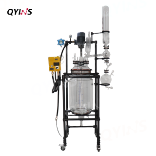 特氟龍噴涂框架防爆玻璃反應釜50L、80L、100L