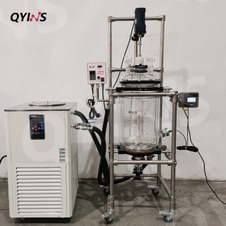 在線PH監測雙層玻璃反應釜20L、30L、50L