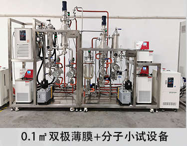 雙極-0.1平方不銹鋼分子蒸餾加薄膜蒸發器